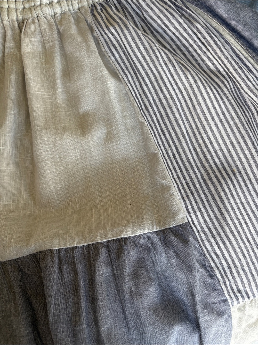 Colorblock Tiered Maxi Skirt — Cream & Gray - Picture 4 of 8